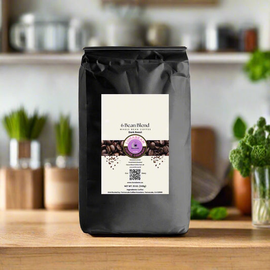 Luna Bean 6 Bean Blend dark roast espresso coffee bag